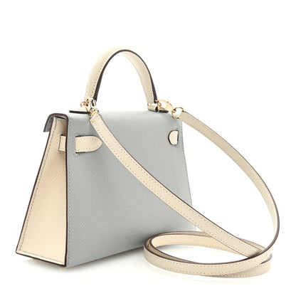 Hermes Epsom Horseshoe Mini Kelly Sellier 20 Craie Bleu Glacier 3 of 10