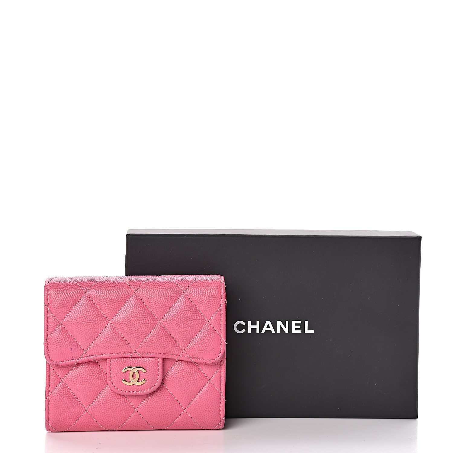 Chanel Caviar Quilted Compact Flap Wallet Pink 11 of 11