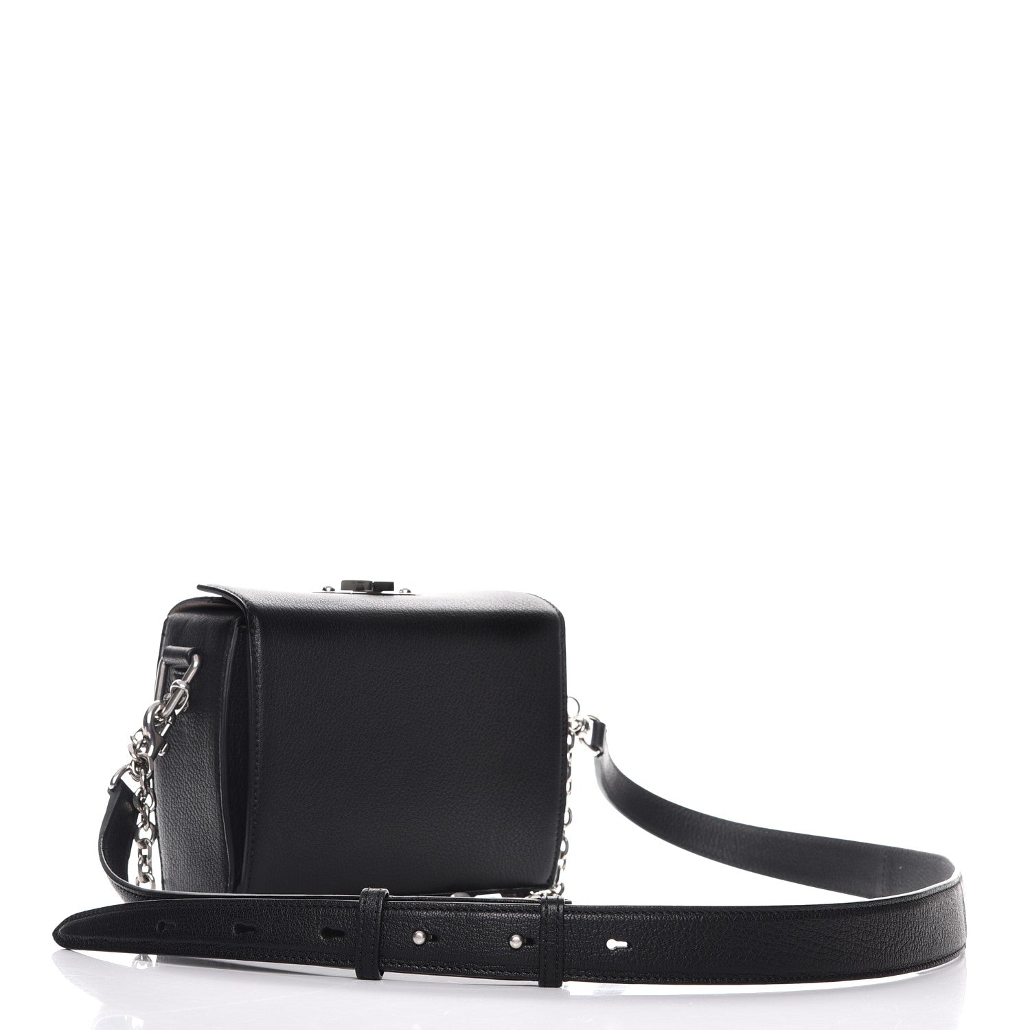 Alexander McQueen Fine Grain Goatskin Box Shoulder Bag 19 Black 3 of 8