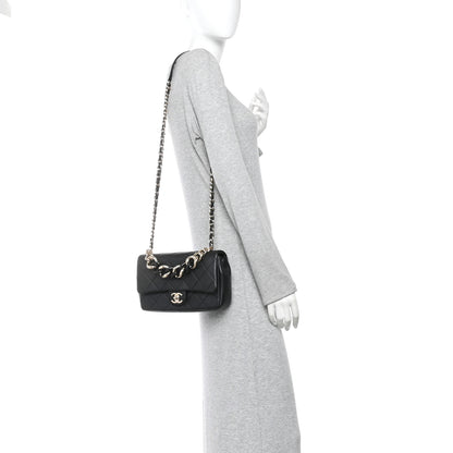 Chanel Lambskin Quilted Resin Bi-Color Chain Flap Bag Black 2 of 10