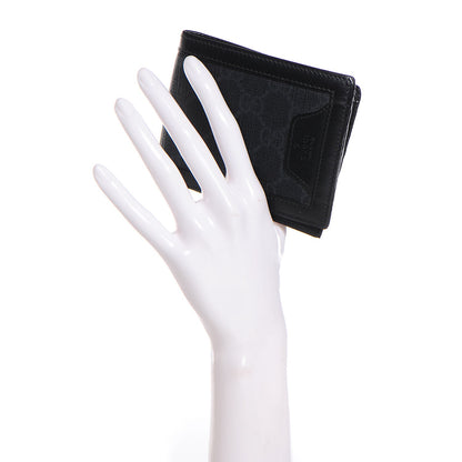 Gucci GG Supreme Monogram Bi-Fold Wallet Black Grey 2 of 7