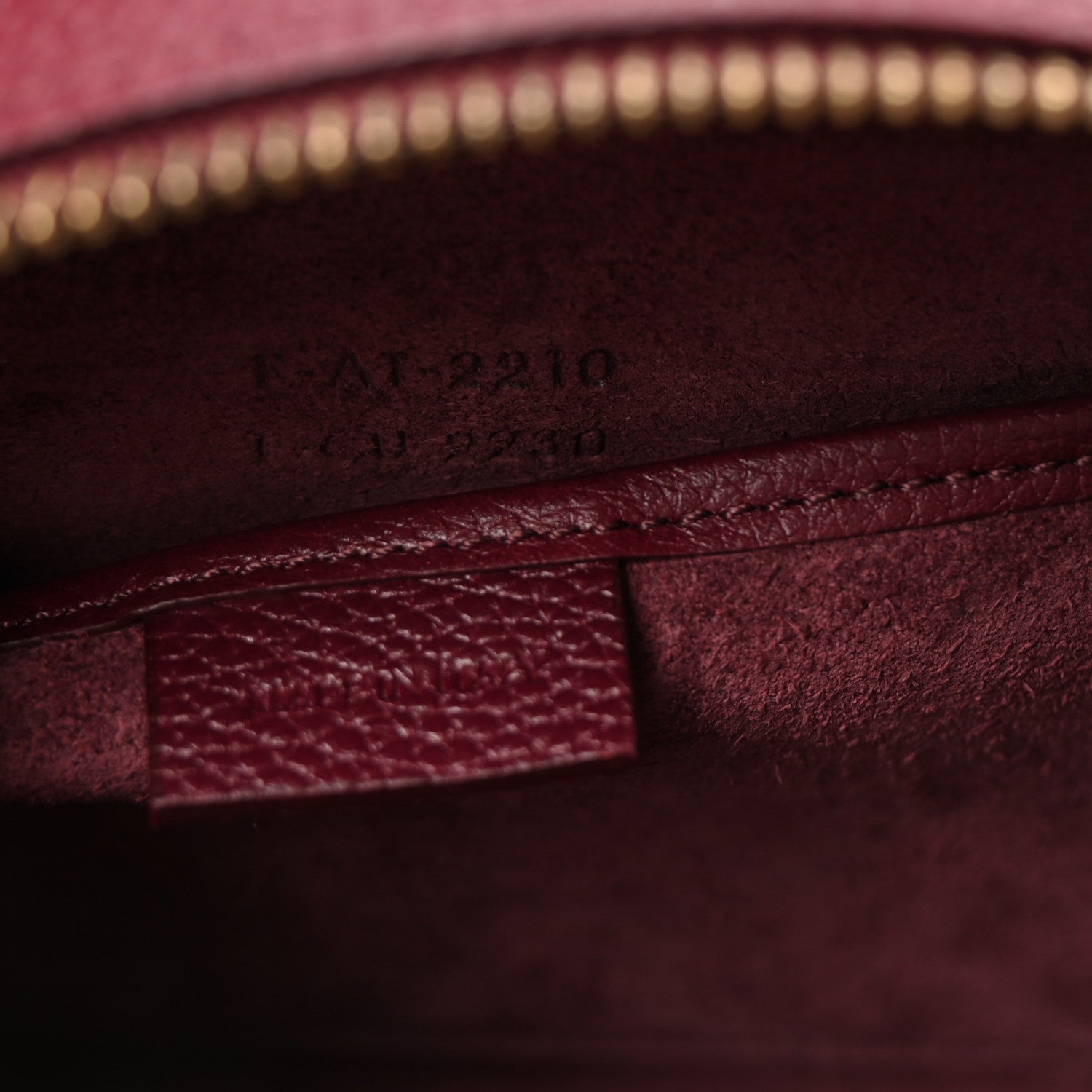 Celine Drummed Calfskin Nano Luggage Burgundy 7 of 10