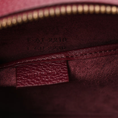 Celine Drummed Calfskin Nano Luggage Burgundy 7 of 10