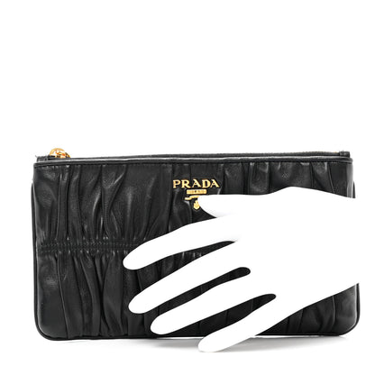 Prada Nappa Gaufre Small Zip Pouch Black 2 of 9