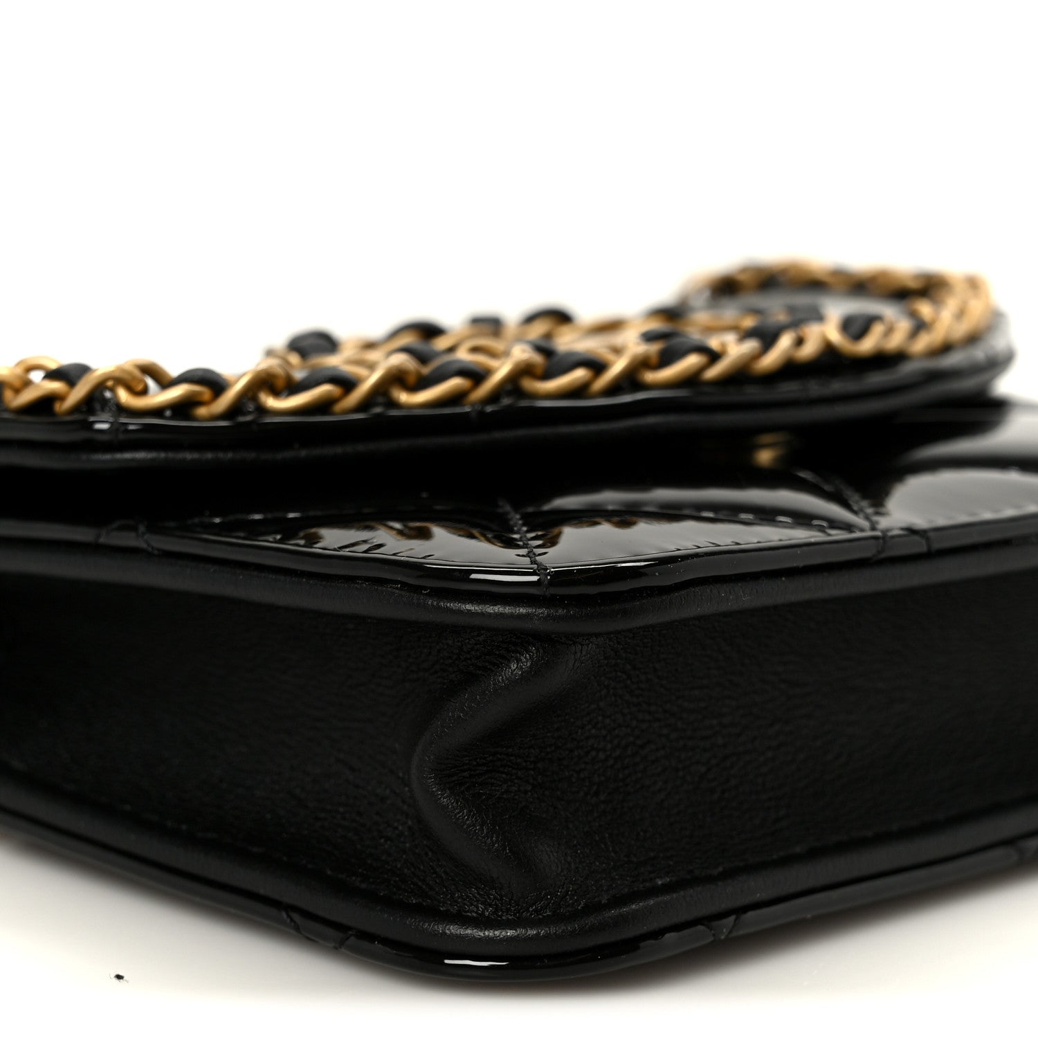 Chanel Patent Quilted Chain Around Heart Mini Chain Flap Black 8 of 9