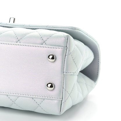 Chanel Iridescent Caviar Quilted Mini Coco Handle Flap Light Blue 8 of 8