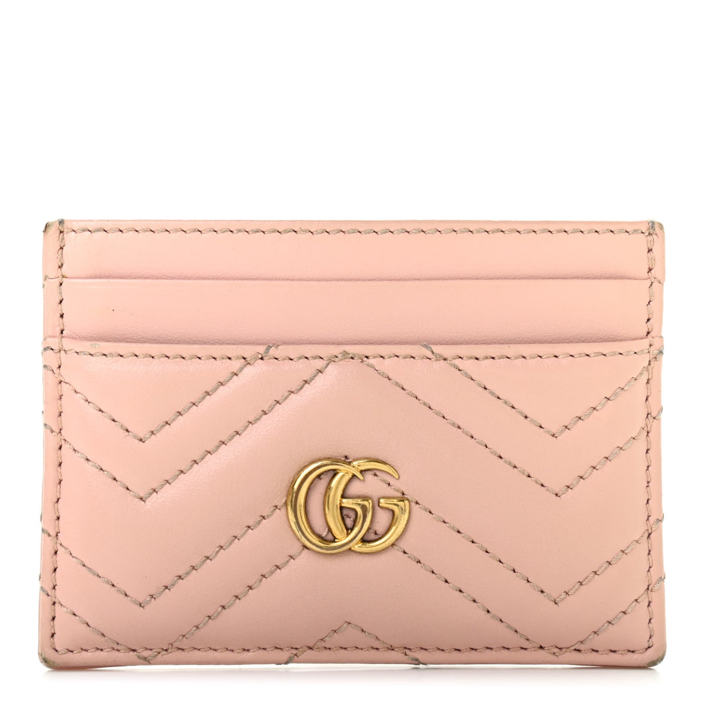 Calfskin Matelasse GG Marmont Card Holder Perfect Pink