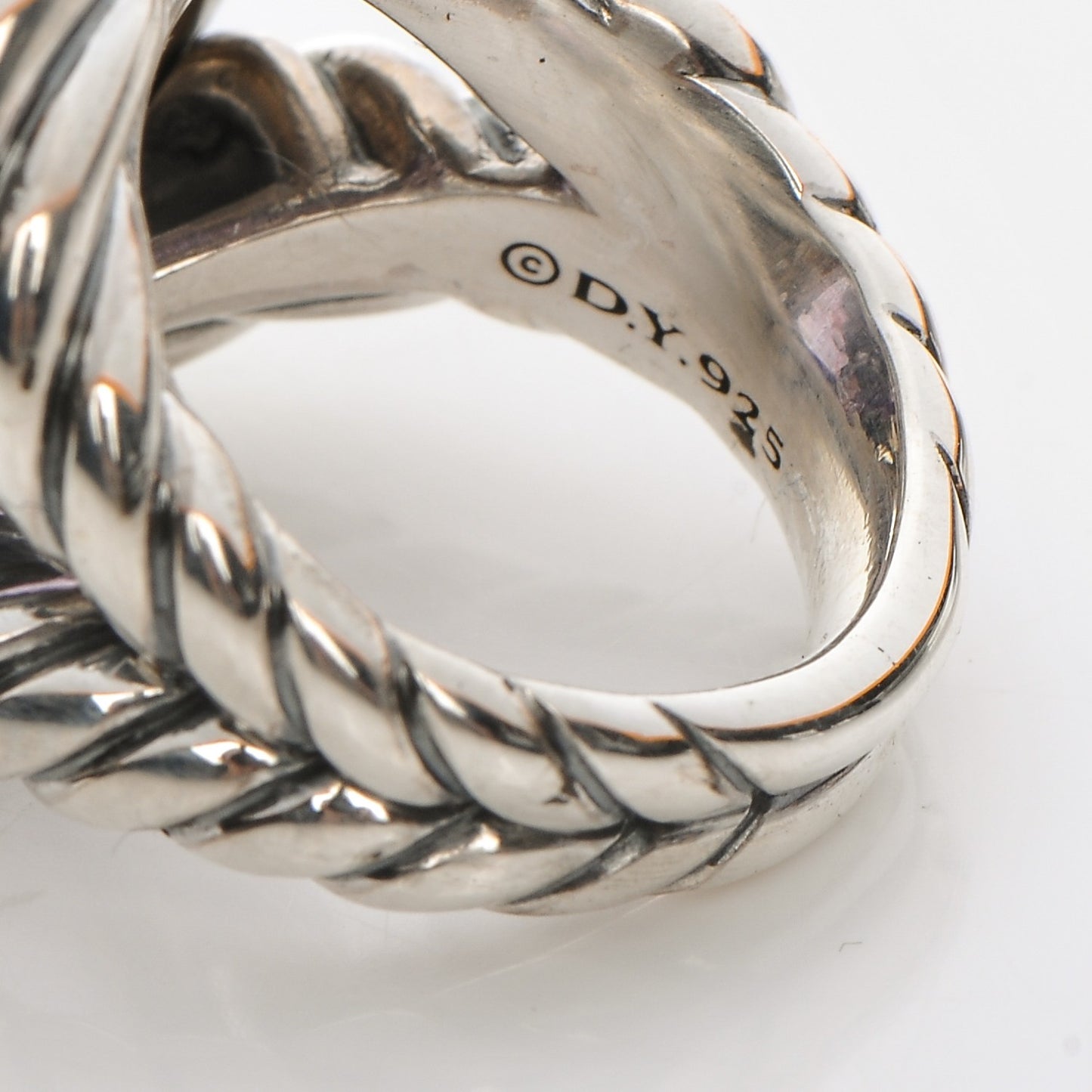 Sterling Silver Amethyst 14mm Labyrinth Ring 53 6.5