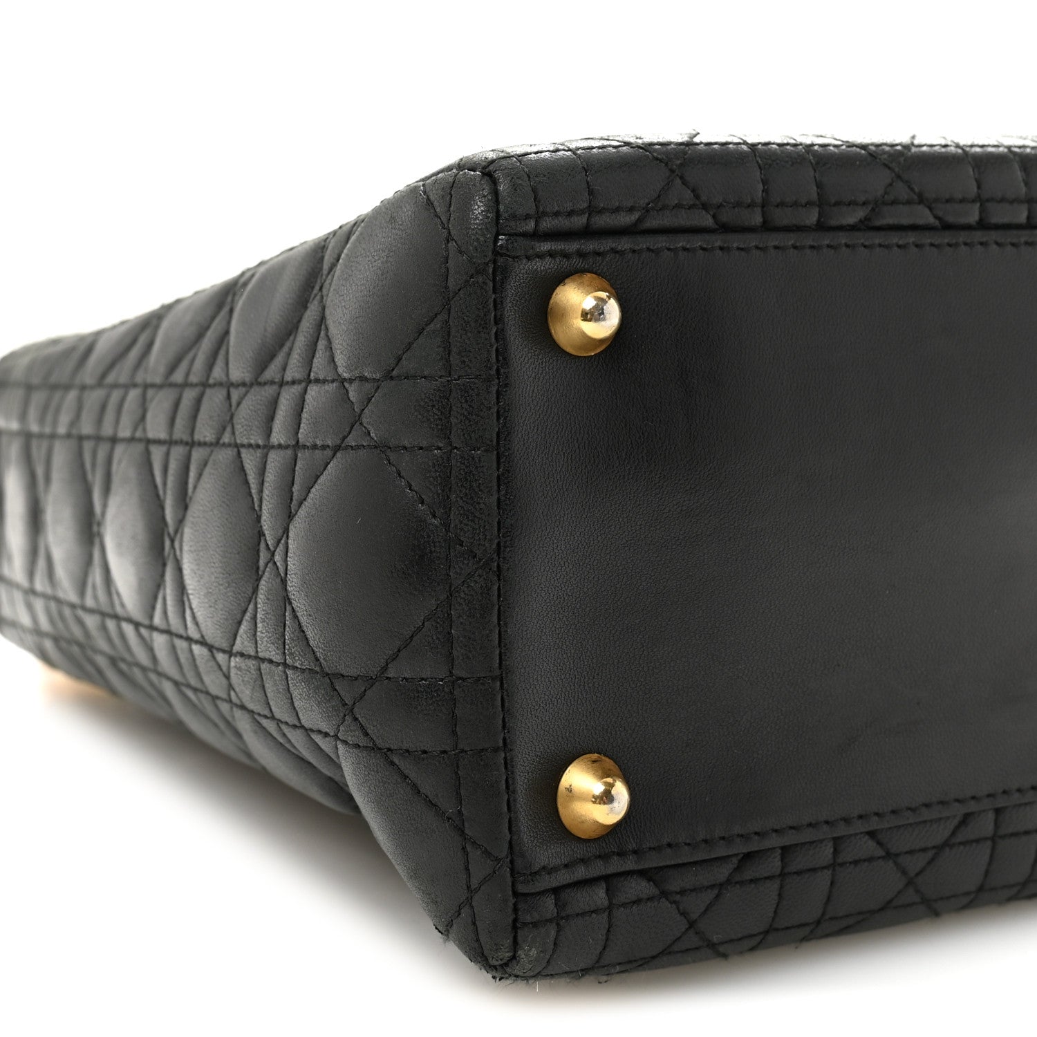 Christian Dior Lambskin Cannage Large Lady Dior Black 9 of 10