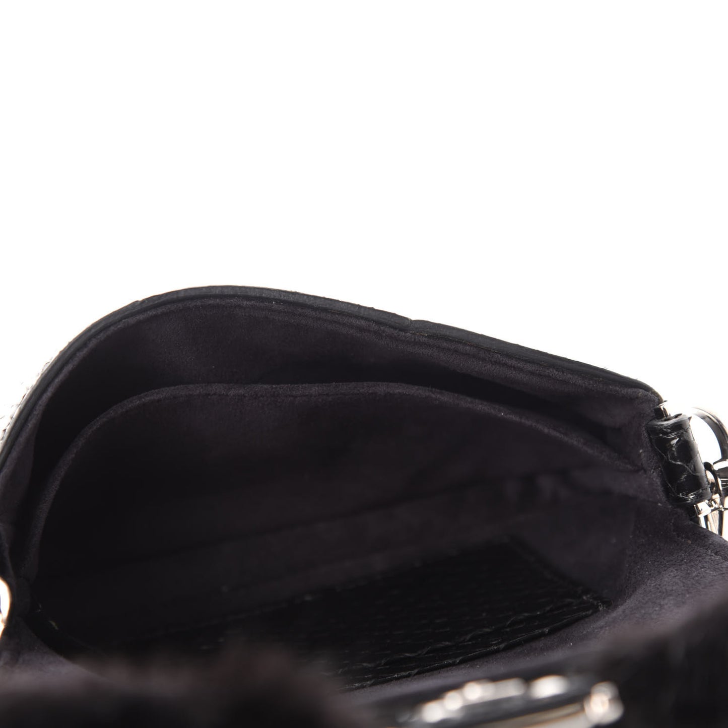 Elaphe Rabbit Fox Fur Micro Buggie Baguette Black