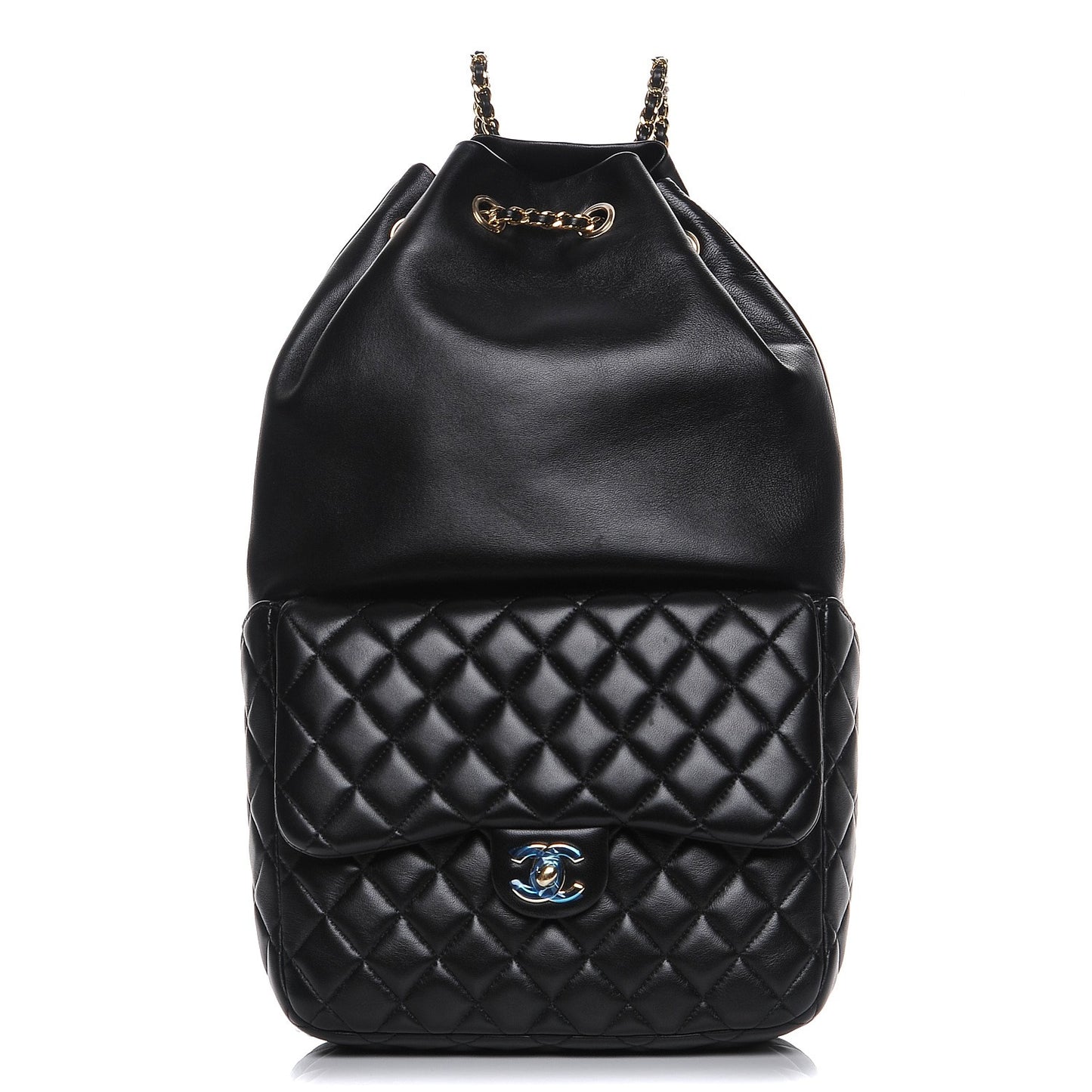 Lambskin Quilted Large In Seoul Backpack Navy