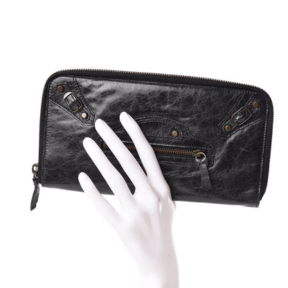 Balenciaga Agneau Classic Hardware Compagnon Wallet Black 2 of 13
