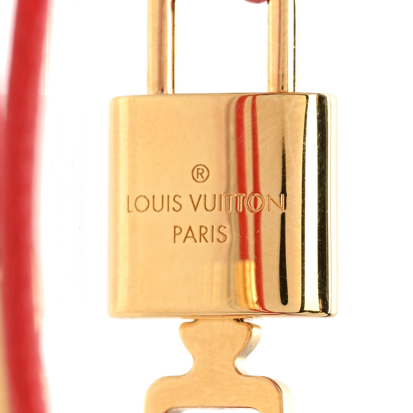 Leather Padlock Bracelet Red