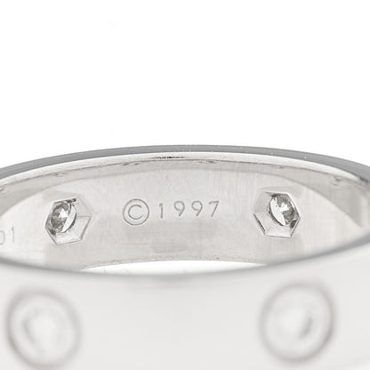 Cartier 18K White Gold 6 Diamond 5.5mm LOVE Ring 61 9.5 4 of 8
