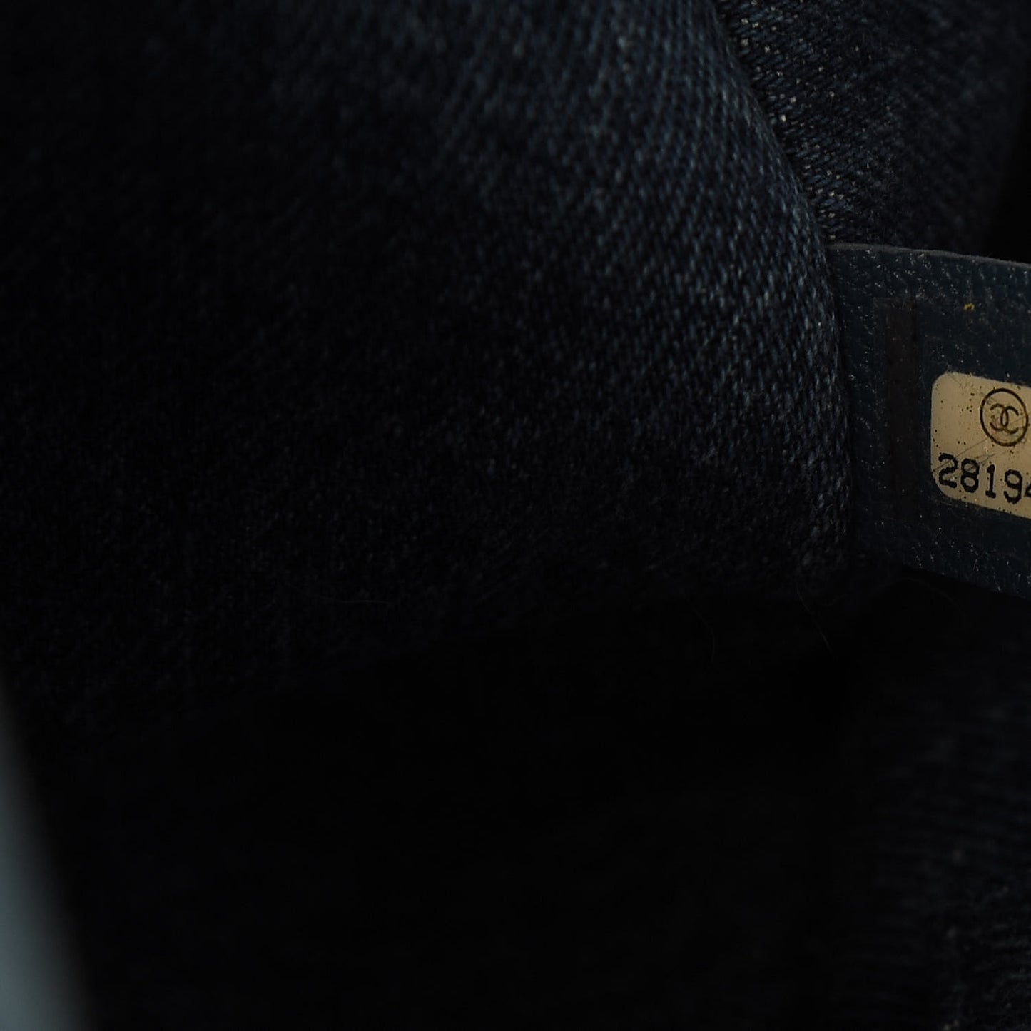 Denim Shearling Hieroglyph Flap Blue