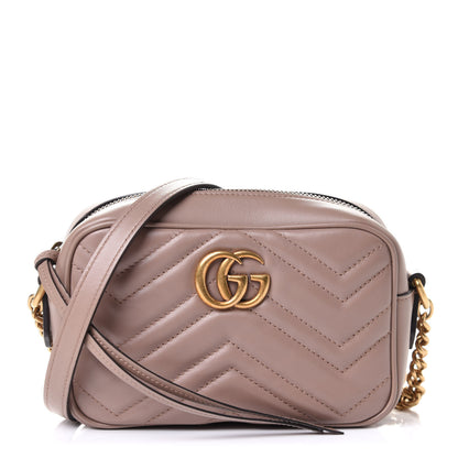 Gucci Calfskin Matelasse Mini GG Marmont Chain Shoulder Bag Porcelain Rose 1 of 5