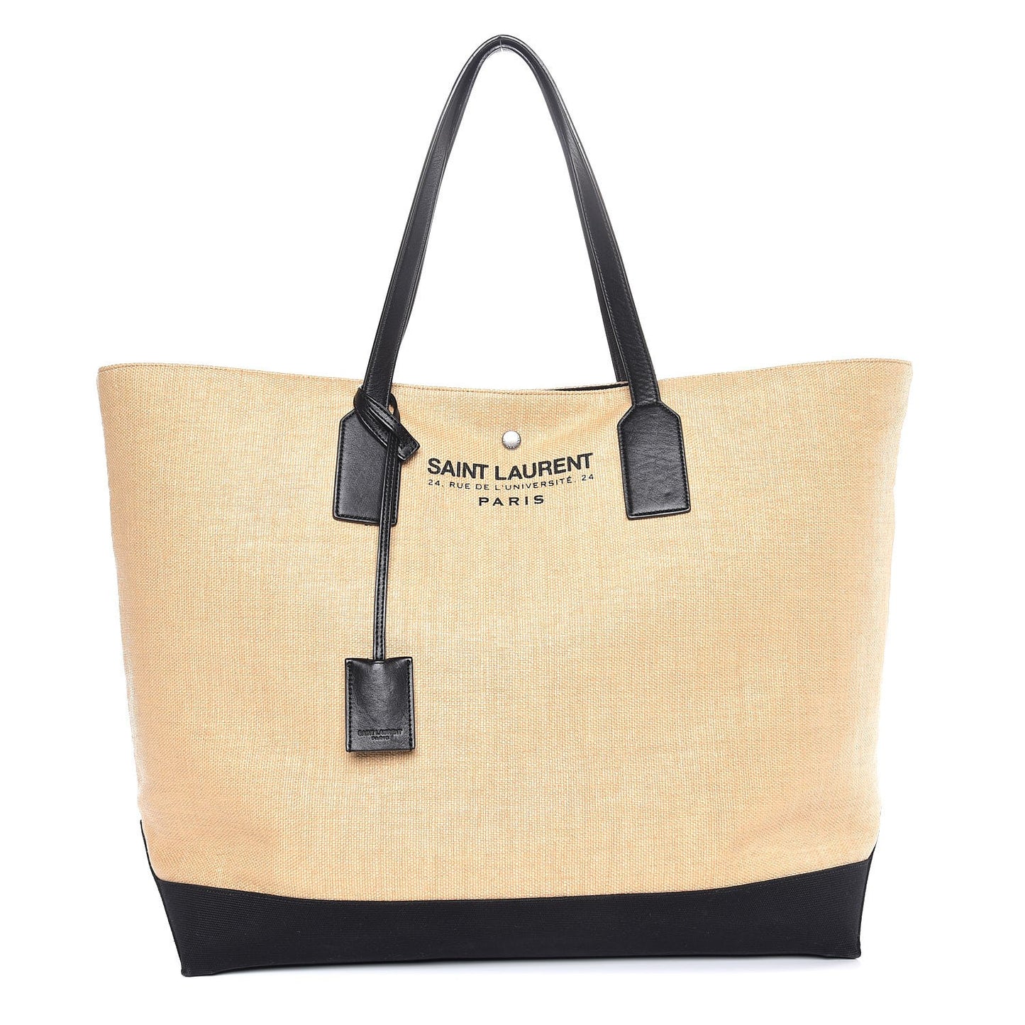 Canvas Beach Shopping East West Tote Naturale Black