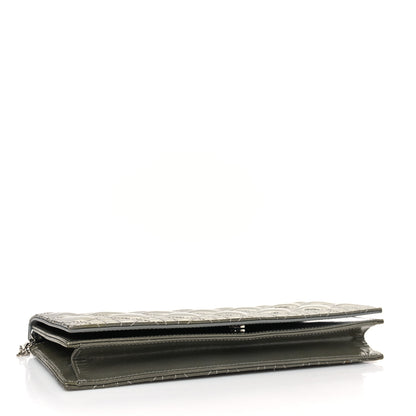 Christian Dior Patent Cannage Rendezvous Chain Wallet Kaki 4 of 8