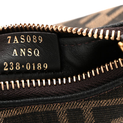 Fendi Fabric Jacquard FF 1974 Nano Fendigraphy Hobo Charm Tobacco Moro 7 of 10