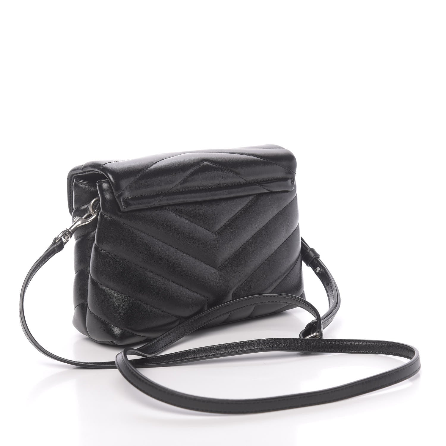 Saint Laurent Calfskin Y Quilted Monogram Toy Loulou Crossbody Bag Black 3 of 10