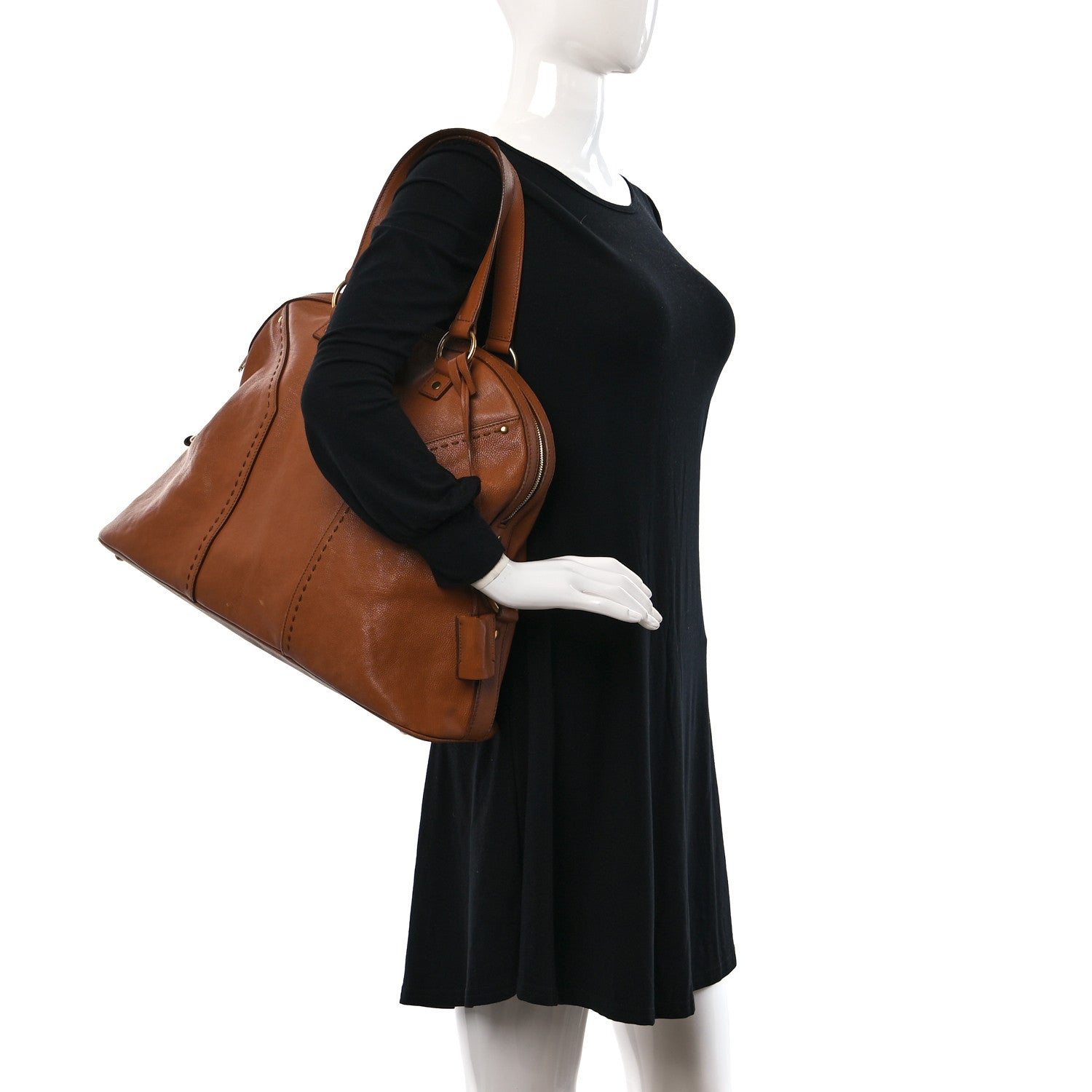 Saint Laurent Calfskin Oversized Muse Brown 2 of 8
