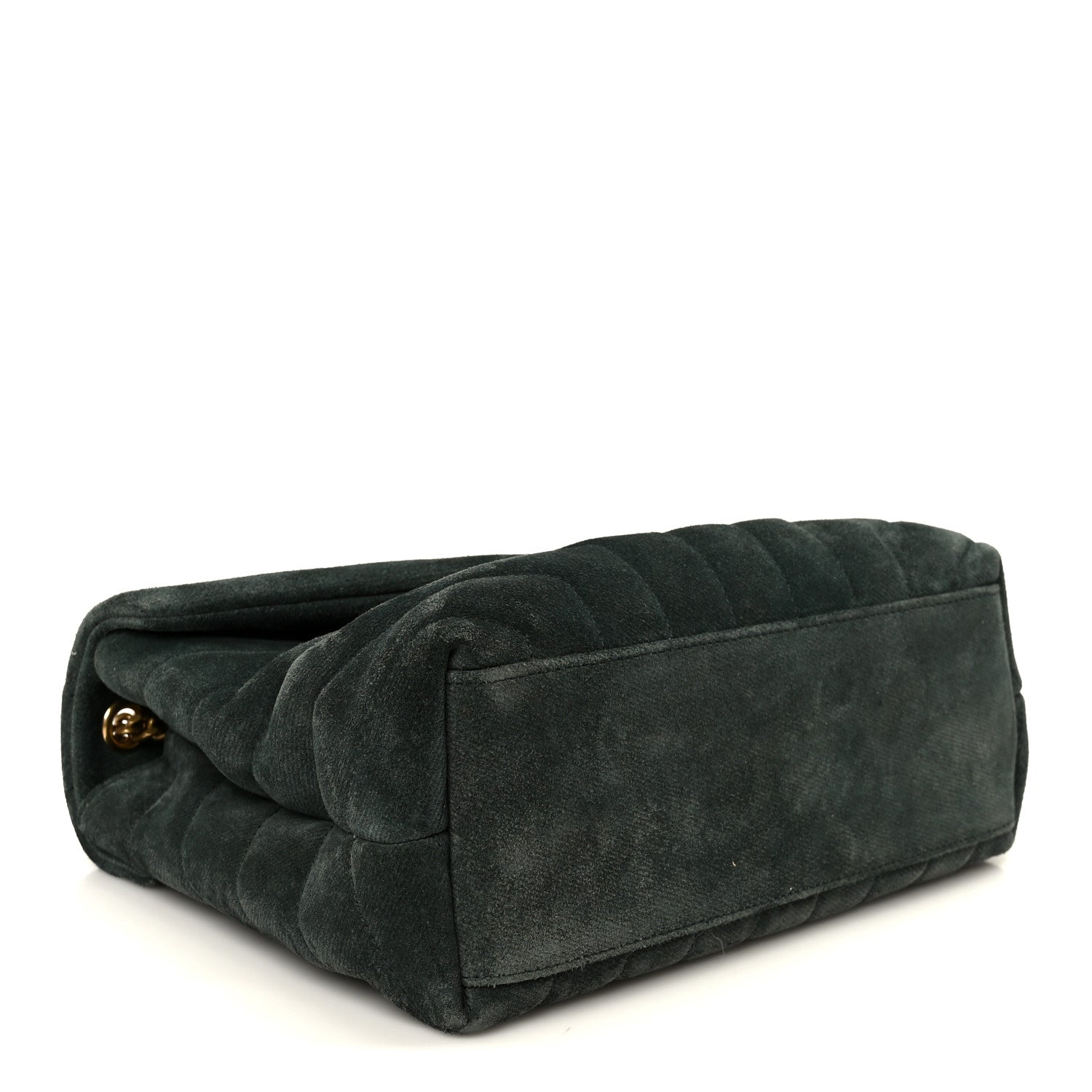 Saint Laurent Suede Calfskin Y Quilted Monogram Small Loulou Chain Satchel Green 4 of 11