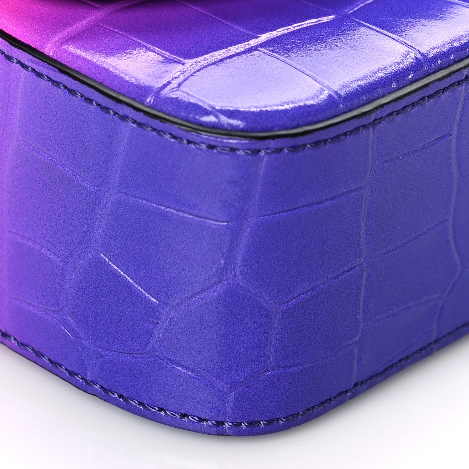 Chloe Calfskin Crocodile Embossed Mini C Double Carry Ombre Pink 9 of 10