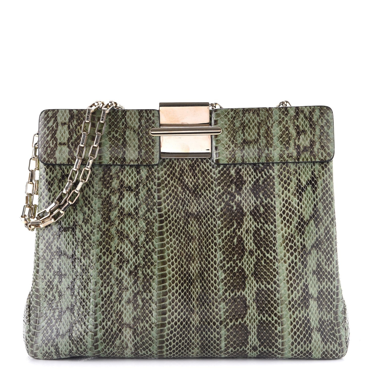 Valentino Garavani Python Shoulder Bag Green 1 of 7