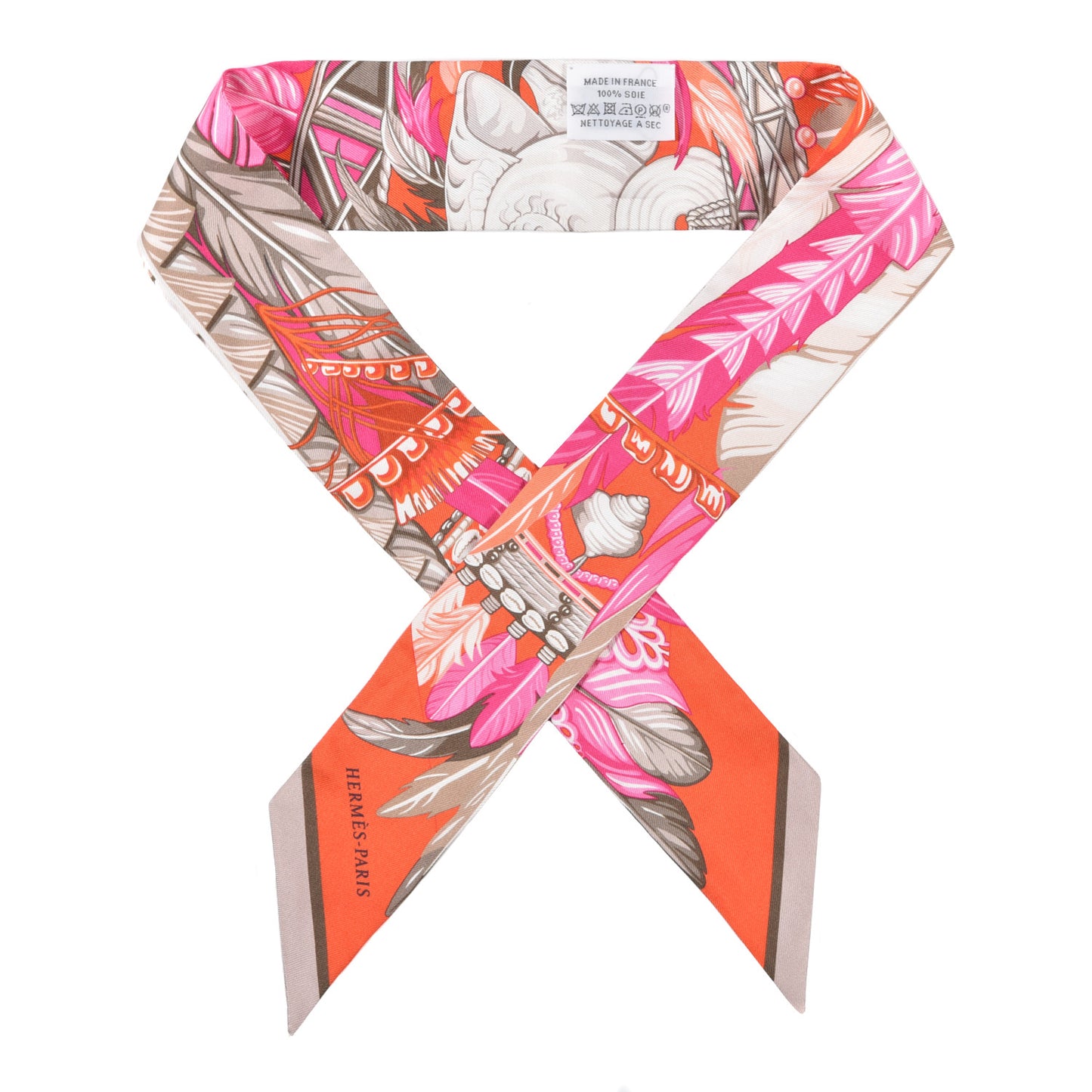 Silk La Danse Pacifique Twilly Orange Fuchsia Kaki