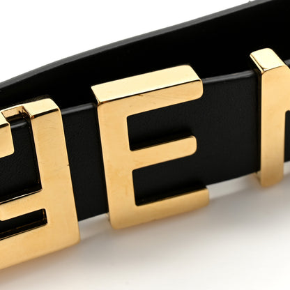 Versace X FENDI Calfskin Fendace Logo Belt 100 40 Black 7 of 8