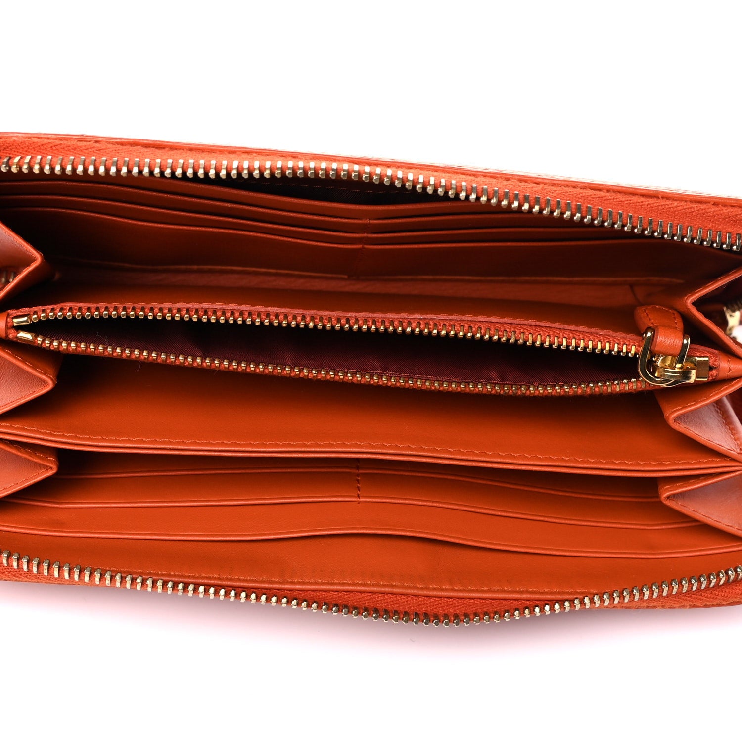 Prada Vitello Move Zip Around Wallet Papaya 5 of 11