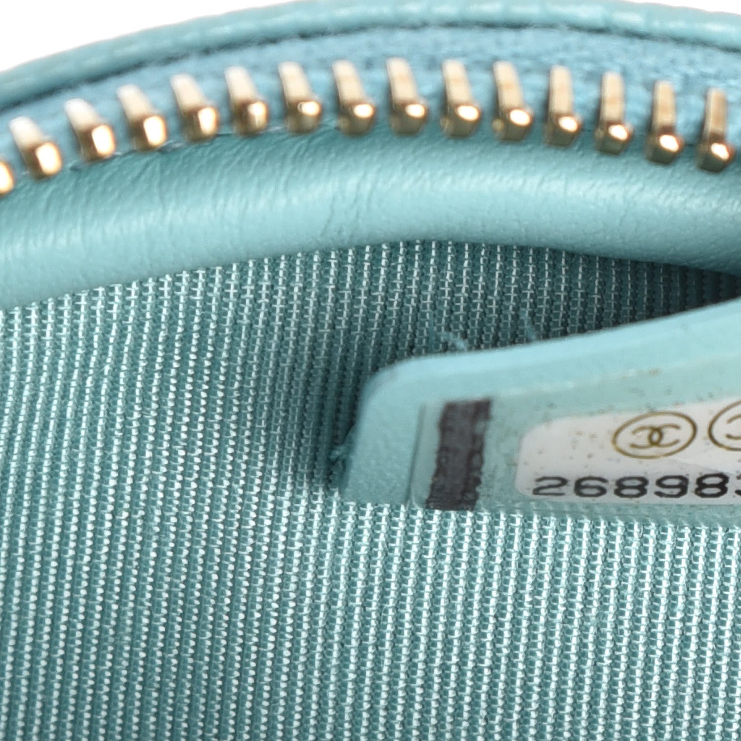 Chanel Caviar Quilted Zip Around Classic Coin Purse Light Blue 7 of 8