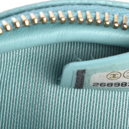Chanel Caviar Quilted Zip Around Classic Coin Purse Light Blue 7 of 8