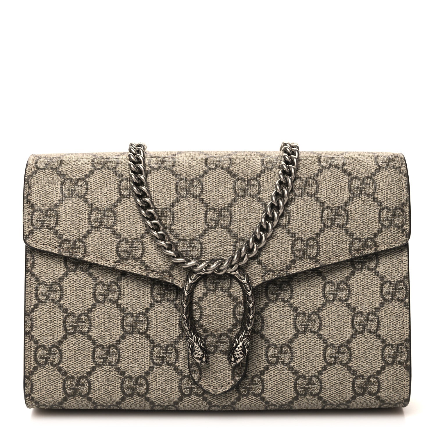 Gucci GG Supreme Monogram Mini Dionysus Chain Wallet Beige Taupe 1 of 13