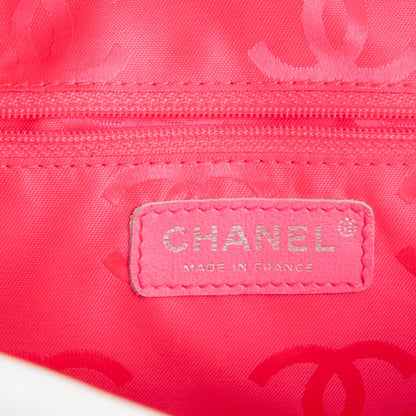 Chanel Calfskin Quilted Large Cambon Bowler White Black 6 of 7