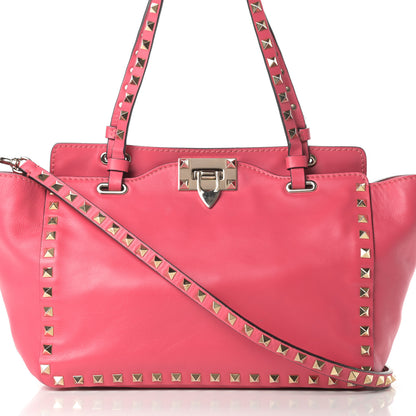 Valentino Garavani Vitello Small Rockstud Tote Deep Rose 8 of 15