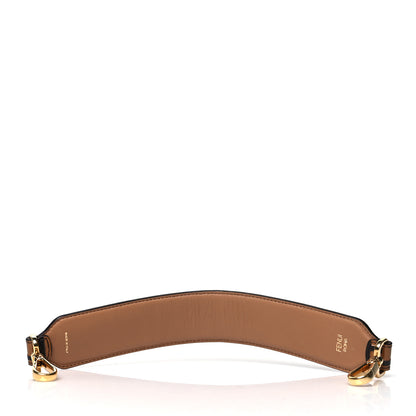 Fendi Calfskin FF 1974 Embossed Mini Strap You Tobacco Black 2 of 5