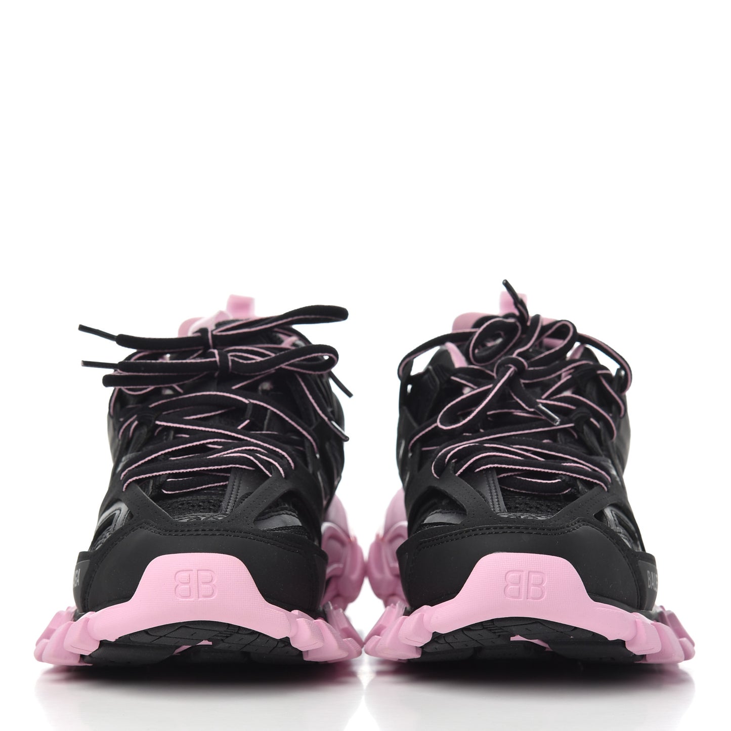 Mesh Nylon Bi-Color Womens Track Sneakers 36 Black Pink
