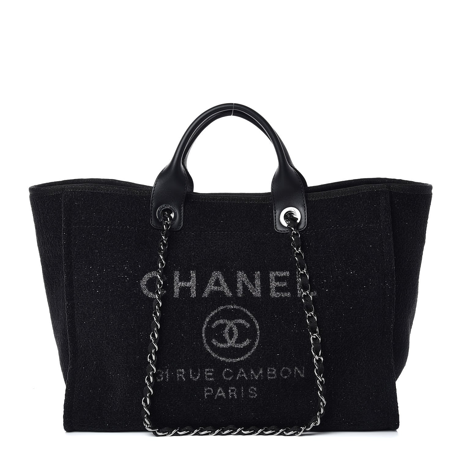 Chanel Lurex Boucle Medium Deauville Tote Black 1 of 11