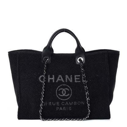 Chanel Lurex Boucle Medium Deauville Tote Black 1 of 11