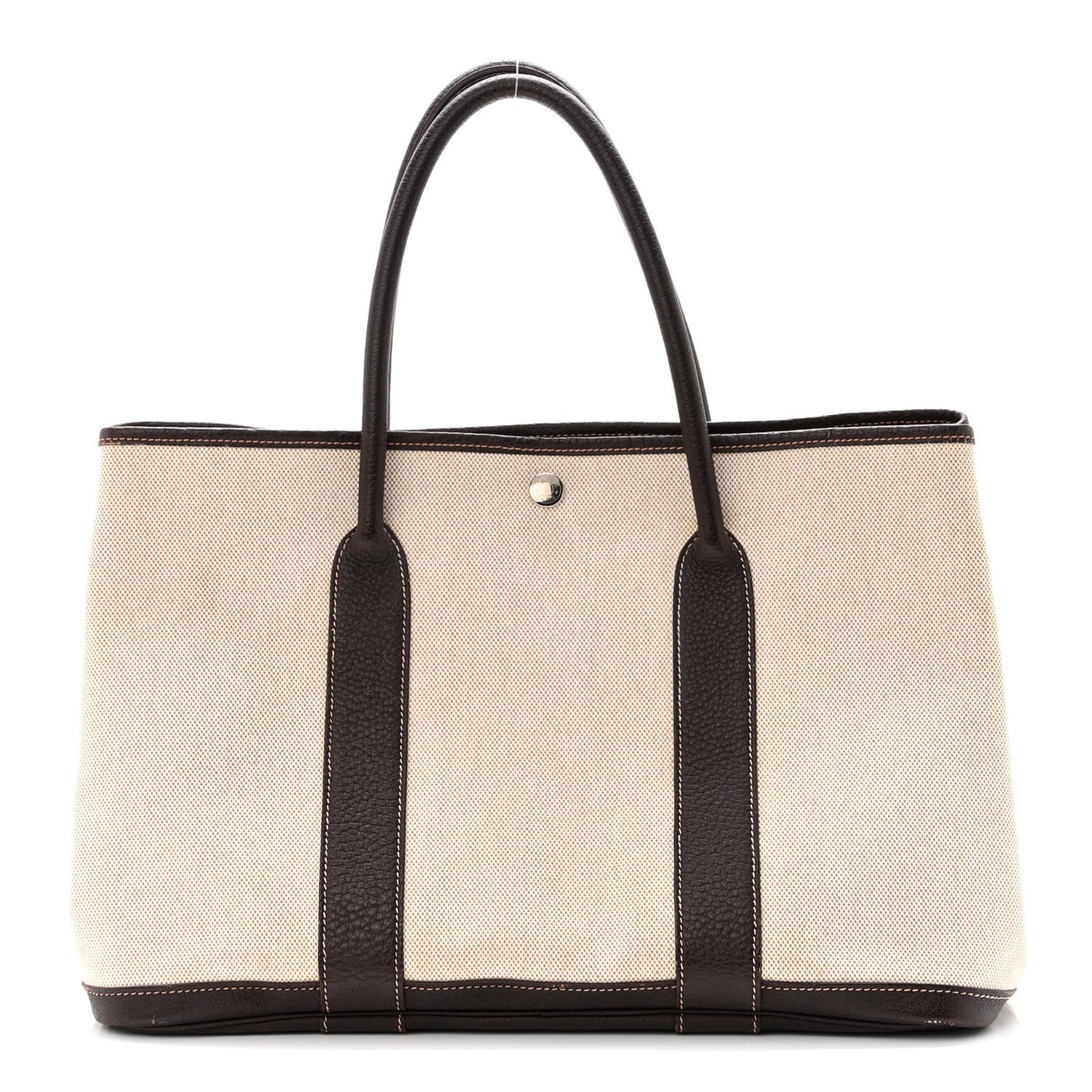 Buffle Skipper Toile Garden Party 36 MM Tote Marron Fonce