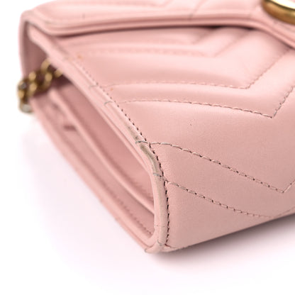 Gucci Calfskin Matelasse GG Marmont Chain Wallet Perfect Pink 7 of 13