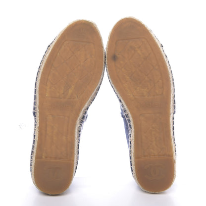 Chanel Denim Toile CC Espadrilles 36 Navy Black 5 of 14