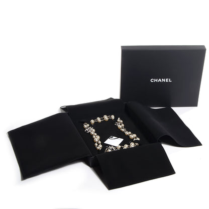 Chanel Crystal Pearl CC Long Necklace Silver 6 of 6