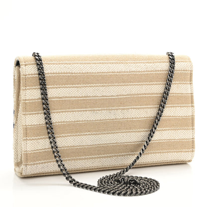 Saint Laurent Berber Canvas Striped Medium Classic Monogram Kate Satchel 3 of 10