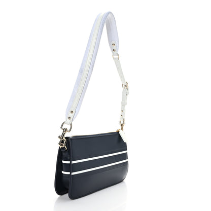 Christian Dior Calfskin Dior Vibe Pochette Blue White 2 of 8