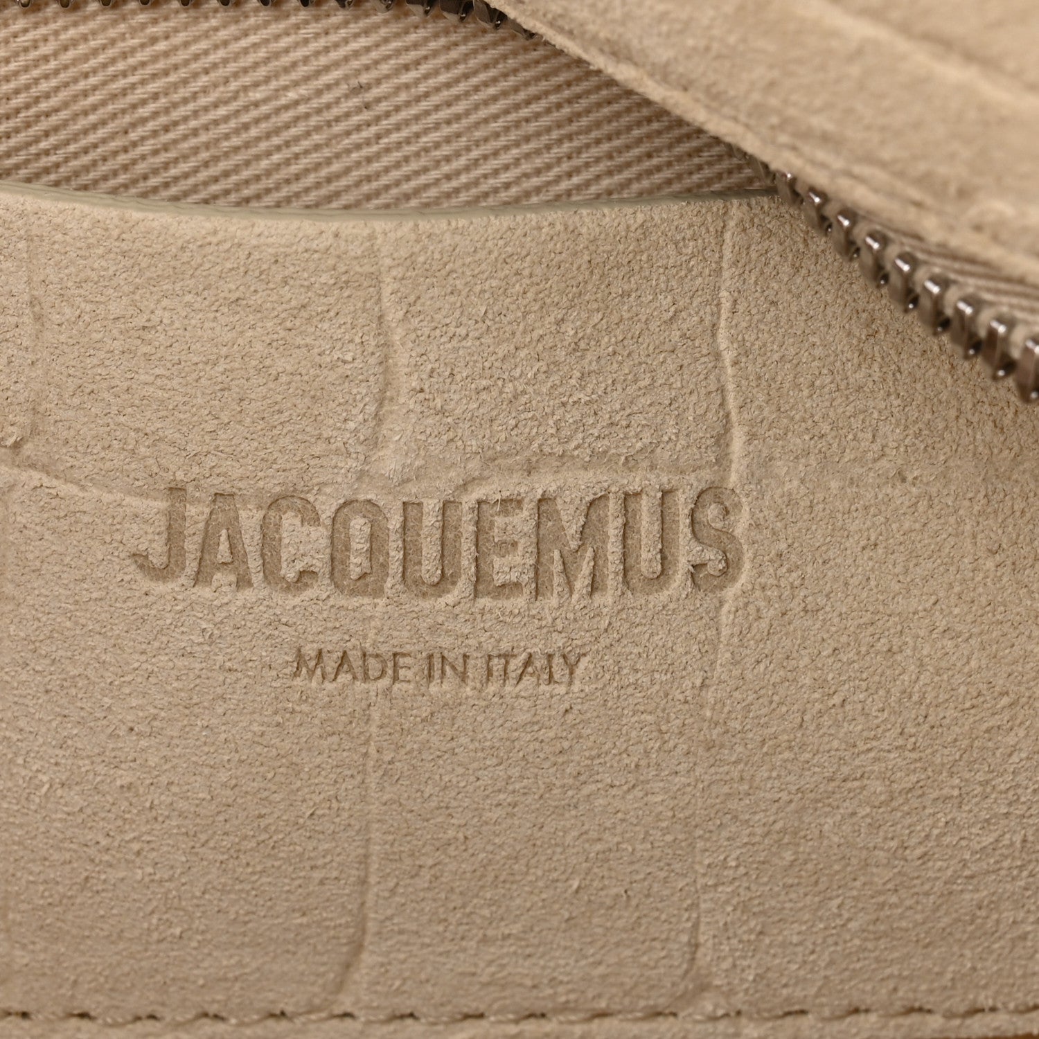 Jacquemus Suede Crocodile Embossed Le Petit Turismo Ivory 6 of 9