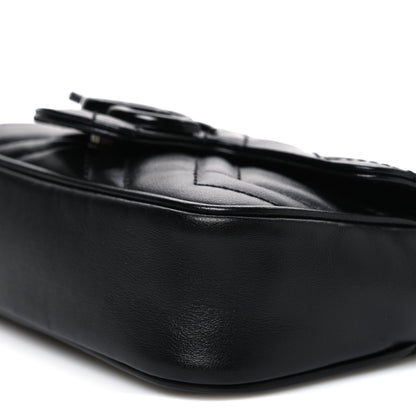 Gucci Calfskin Matelasse Monochrome GG Marmont Chain Belt Bag Black 10 of 11