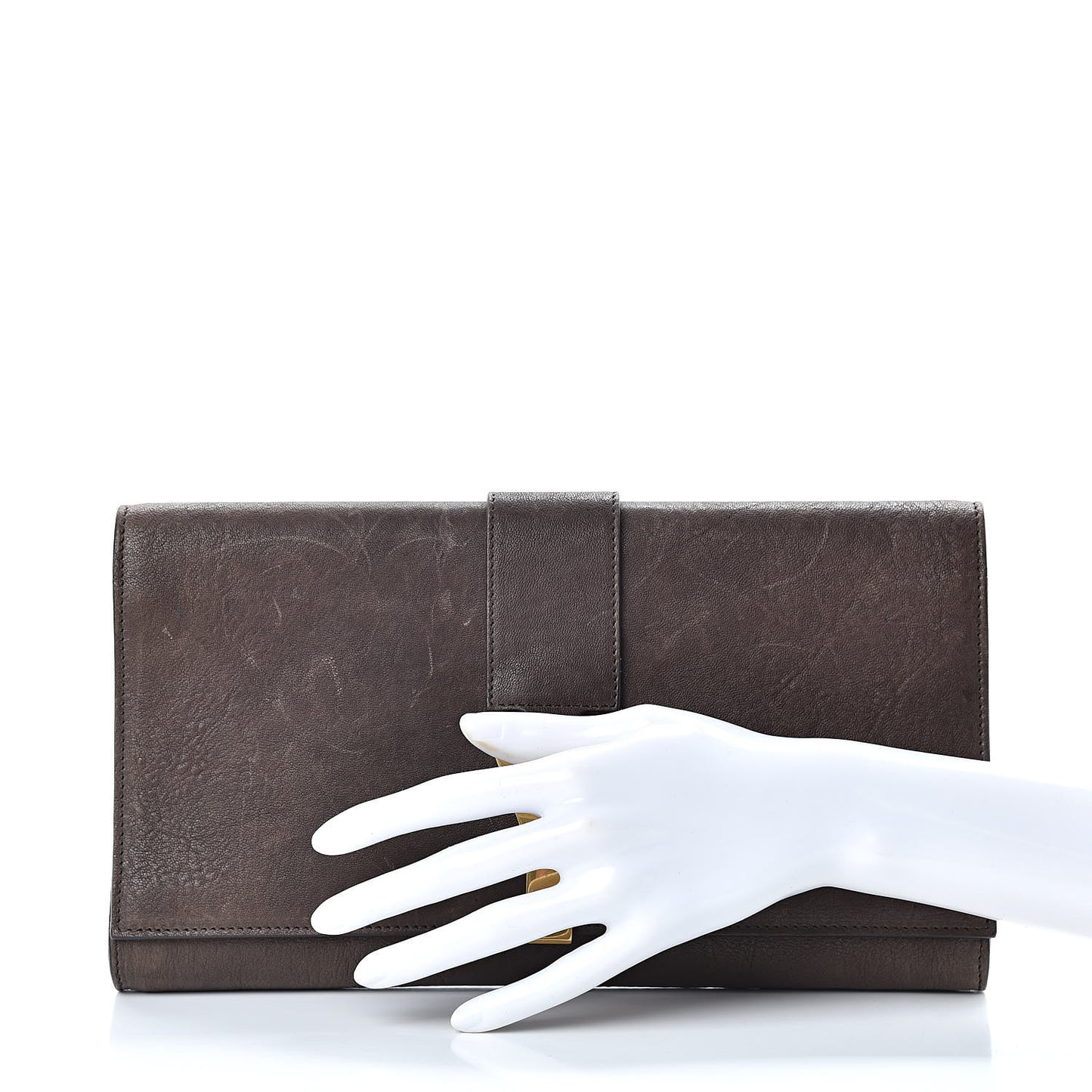 Sheepskin Classic Y Ligne Clutch Brown