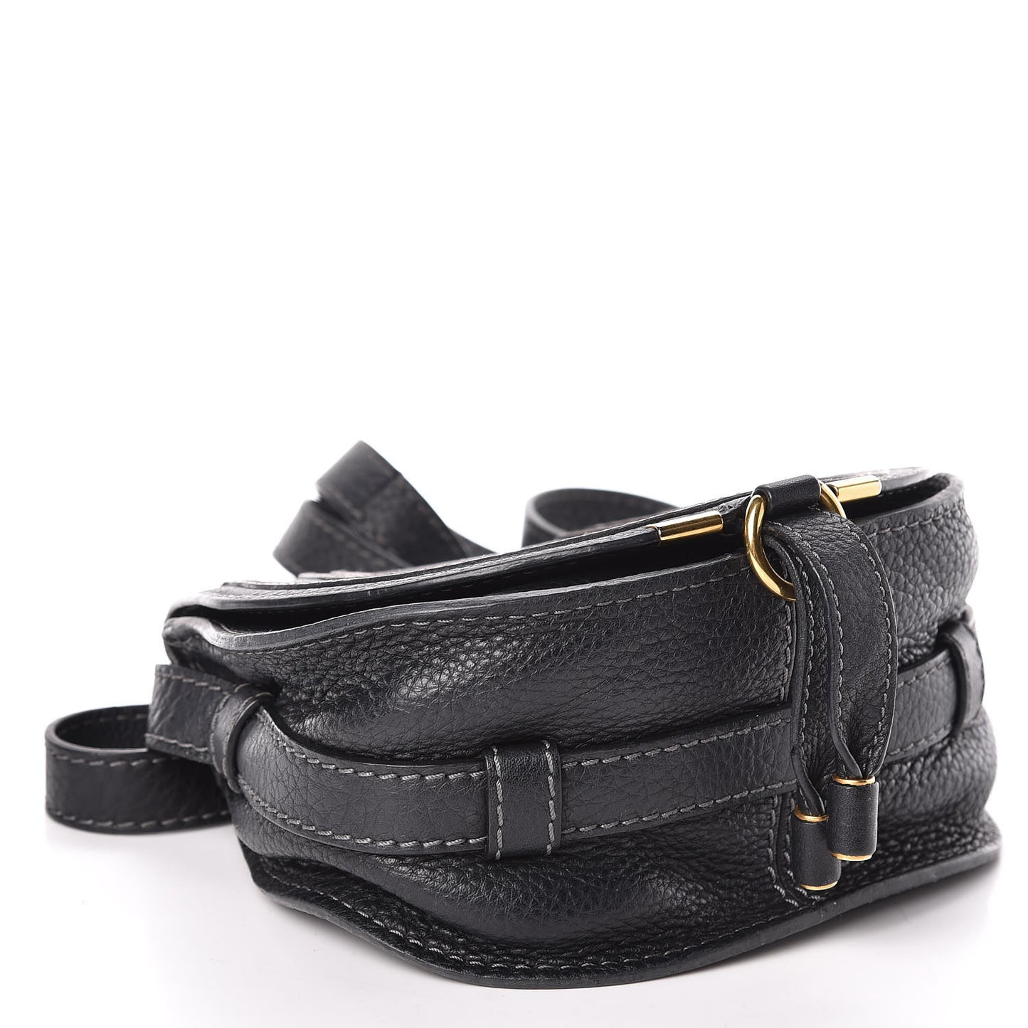 Calfskin Mini Marcie Round Crossbody Bag Black